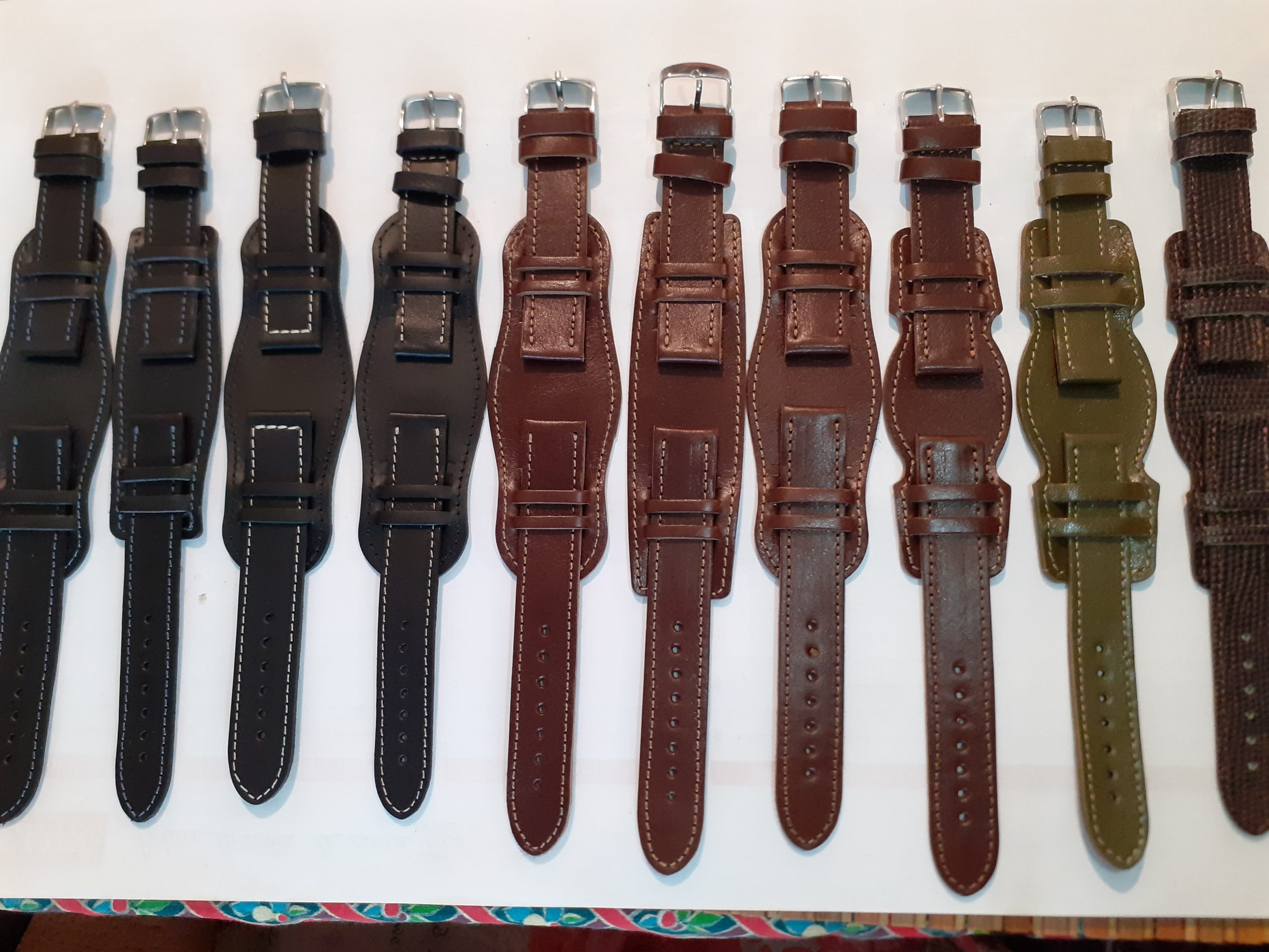 Curea ceas militară navy reglabilă din piele naturală