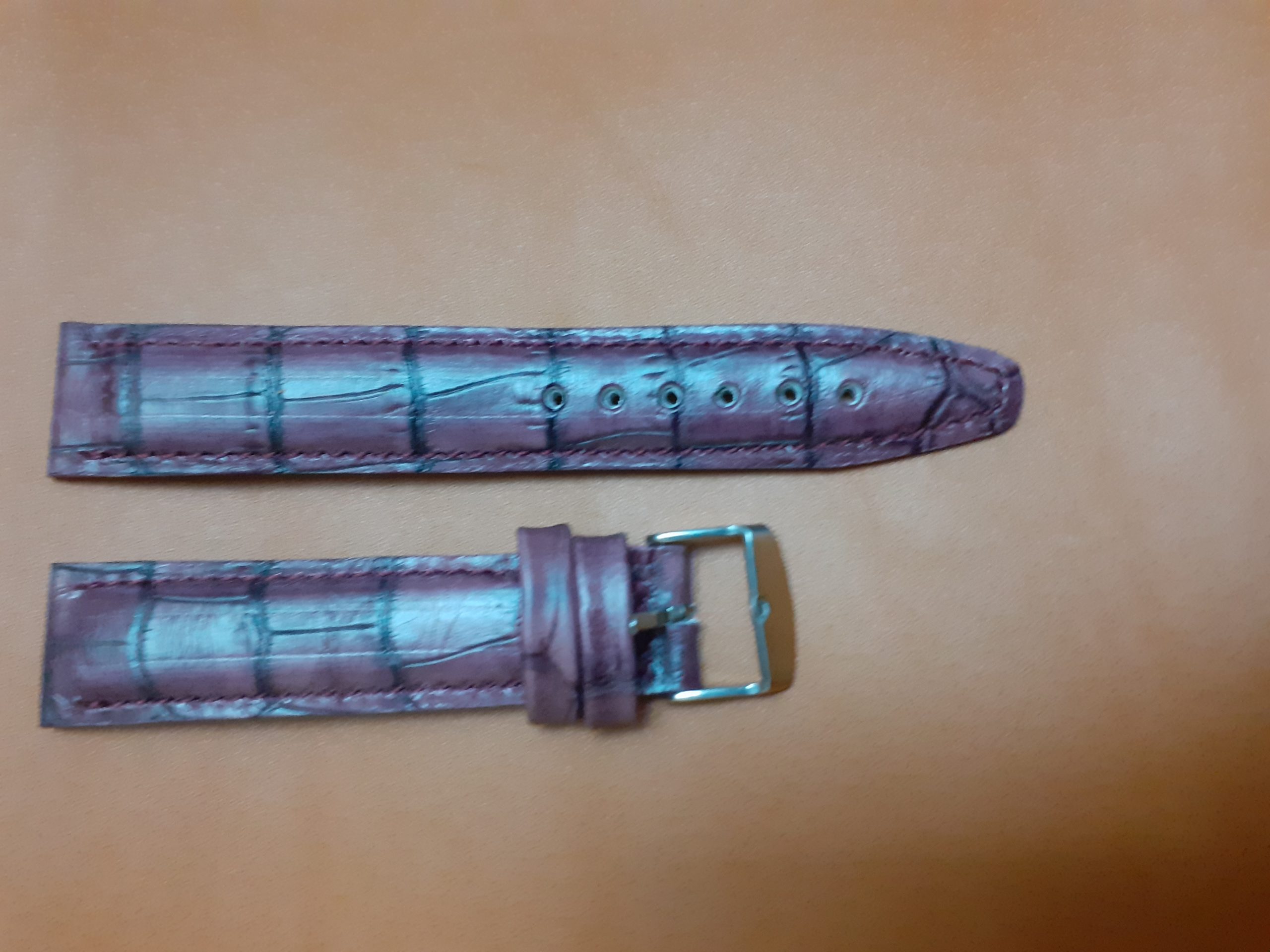 Curea ceas piele cu bombeu tip croco - imagine 2