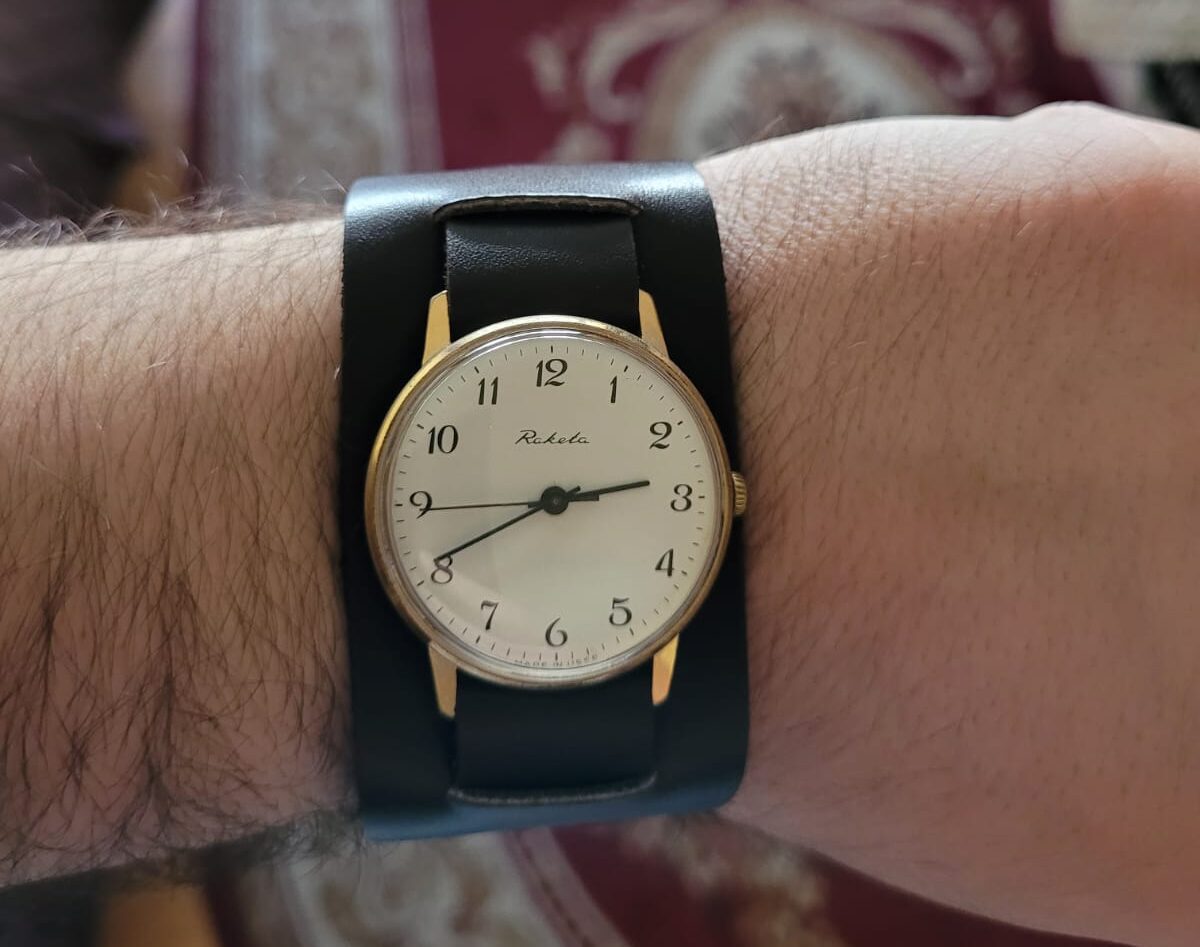 Curele ceas duble model rusesc vintage din piele naturală - imagine 2