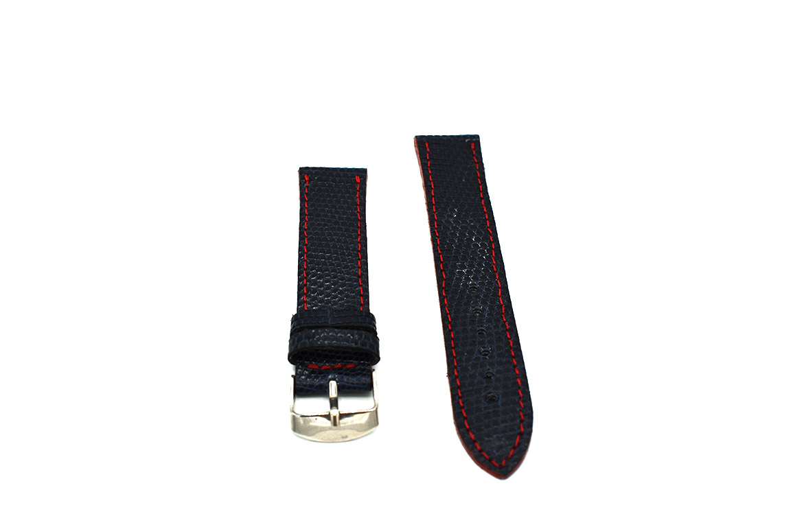 Curea ceas piele iguana albastru - imagine 2