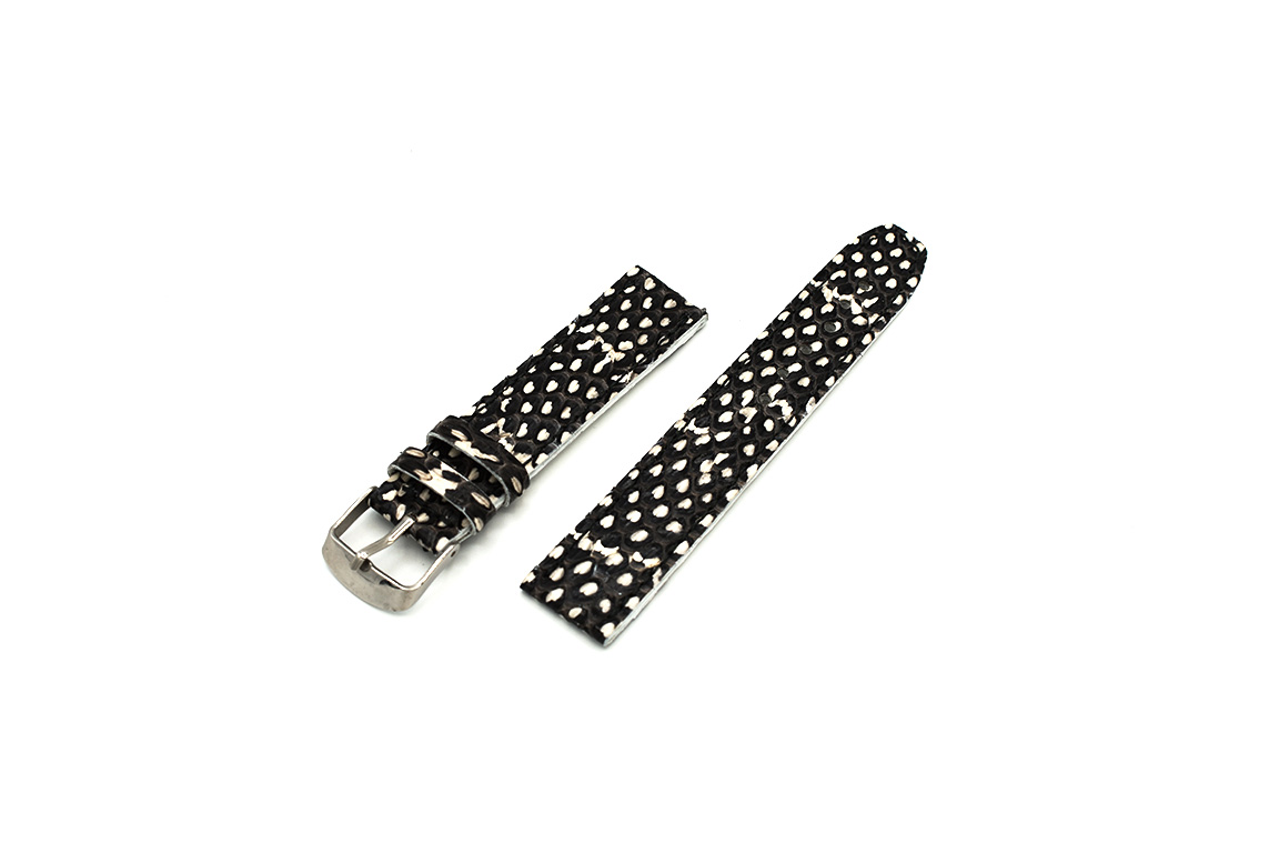 Curea ceas piele sarpe negru cu alb