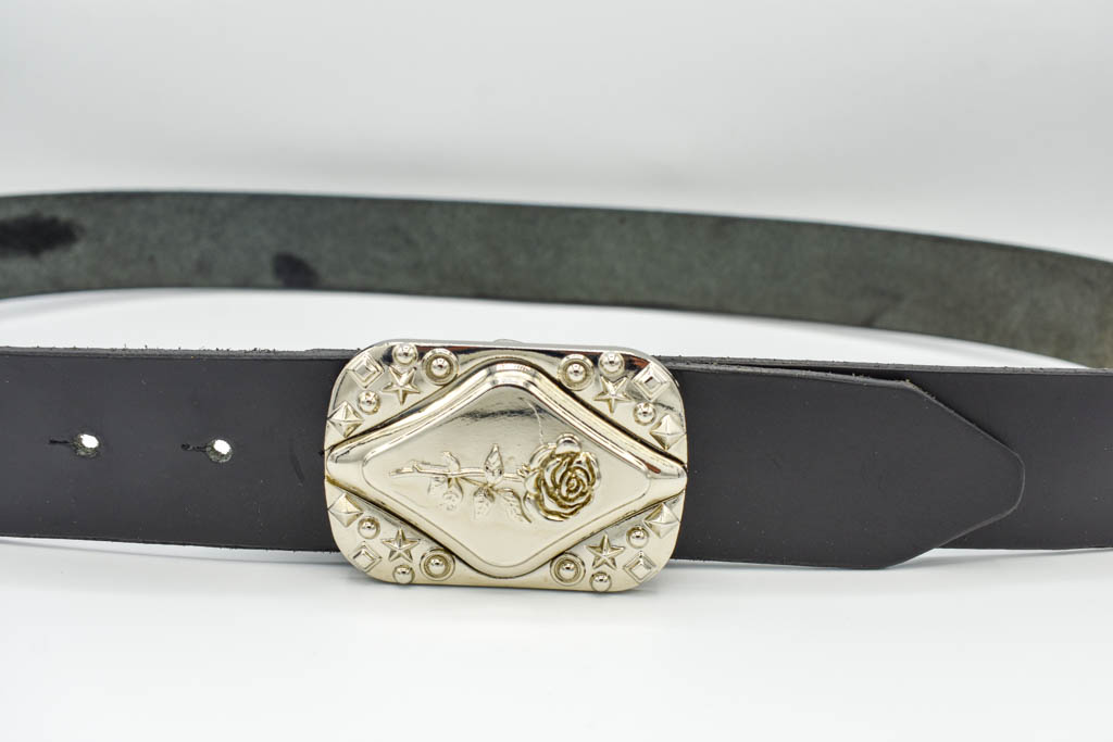 Curea piele cu pafta trandafir - imagine 2