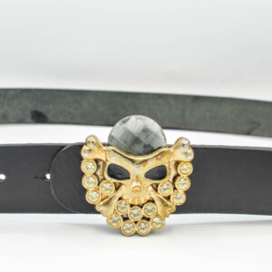 Curea piele cu pafta craniu cristal