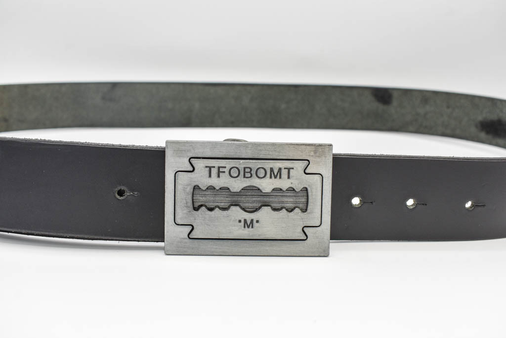 Curea piele cu pafta lamă - imagine 2