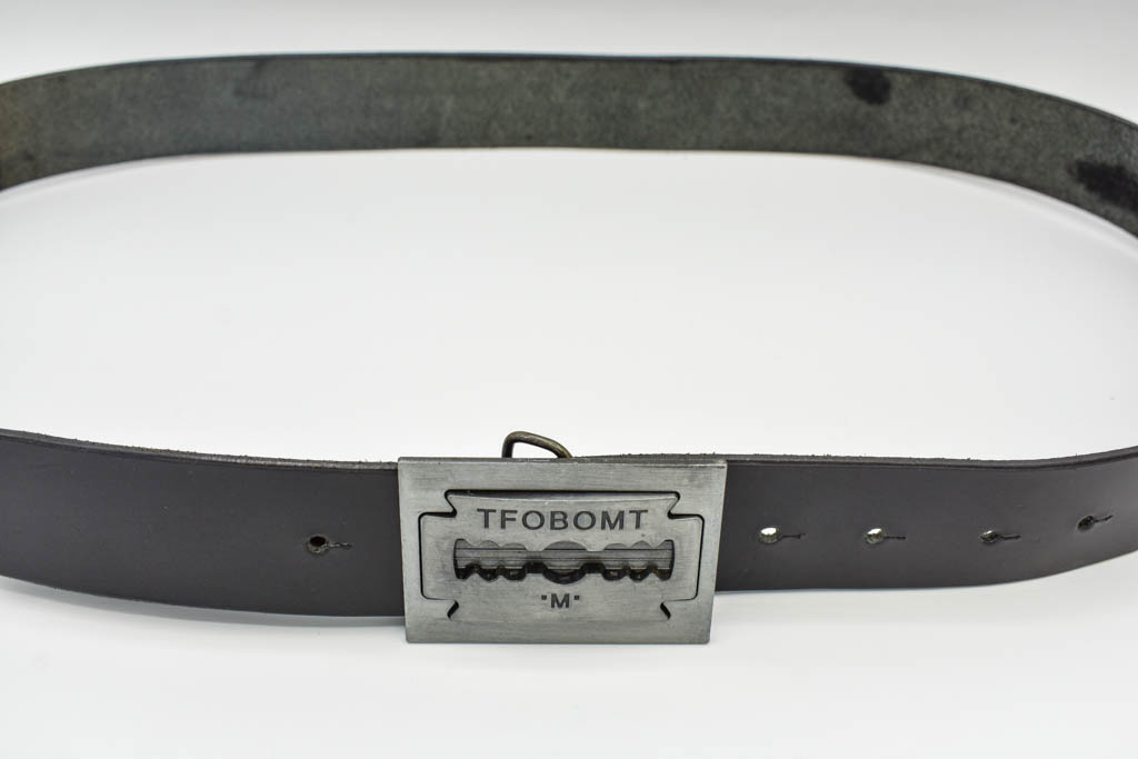 Curea piele cu pafta lamă - imagine 4