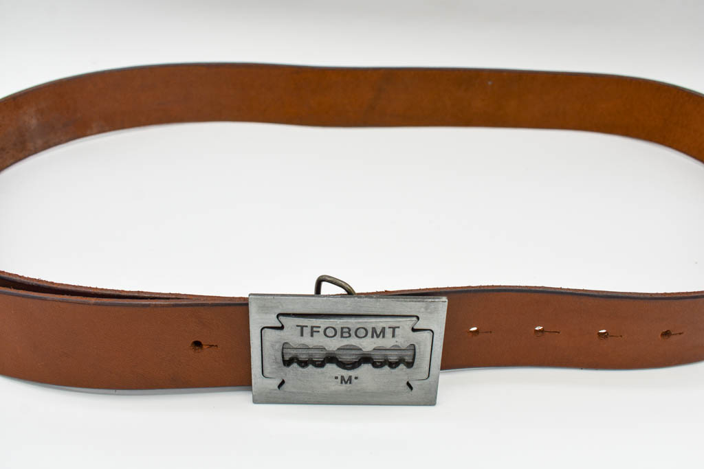 Curea piele cu pafta lamă - imagine 3