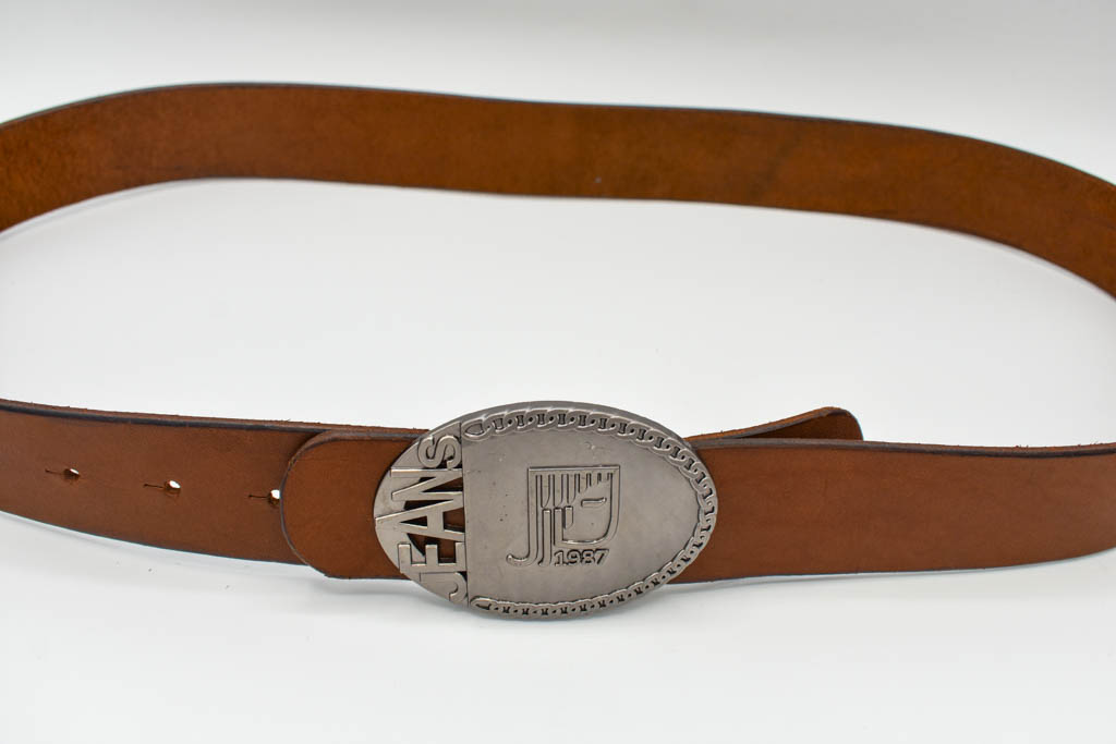 Curea jeans piele maro 1987 - imagine 3