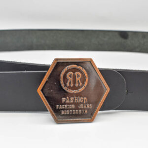 Curea piele cu pafta hexagon