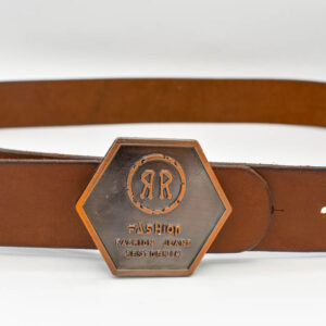 Curea piele cu pafta hexagon