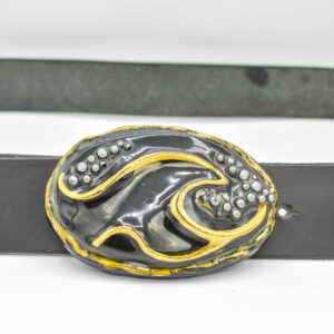 Curea damă piele maro model viticol