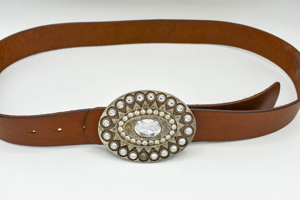 Curea damă piele cu pafta vintage - imagine 4