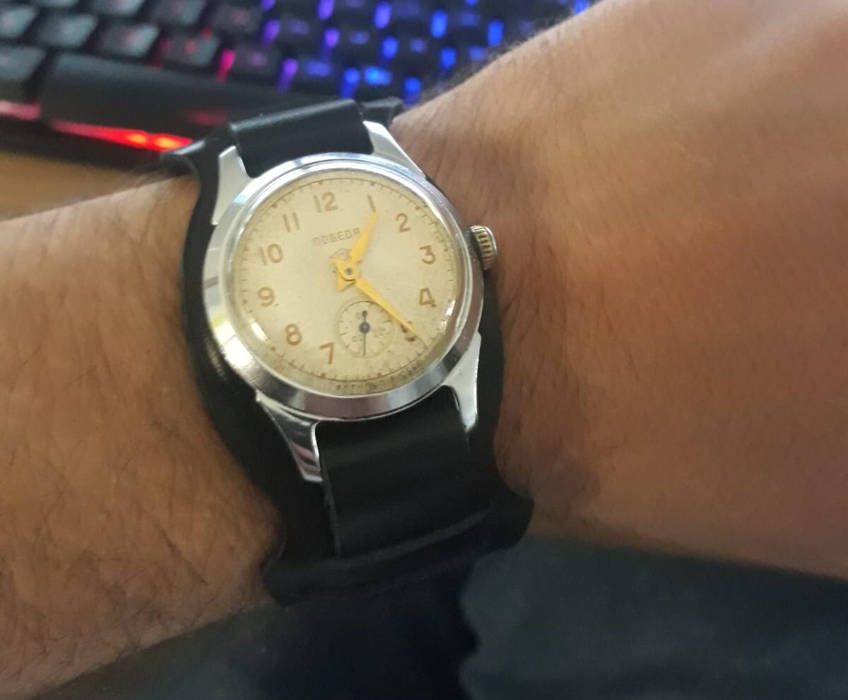 Curea ceas militară navy reglabilă din piele naturală - imagine 8