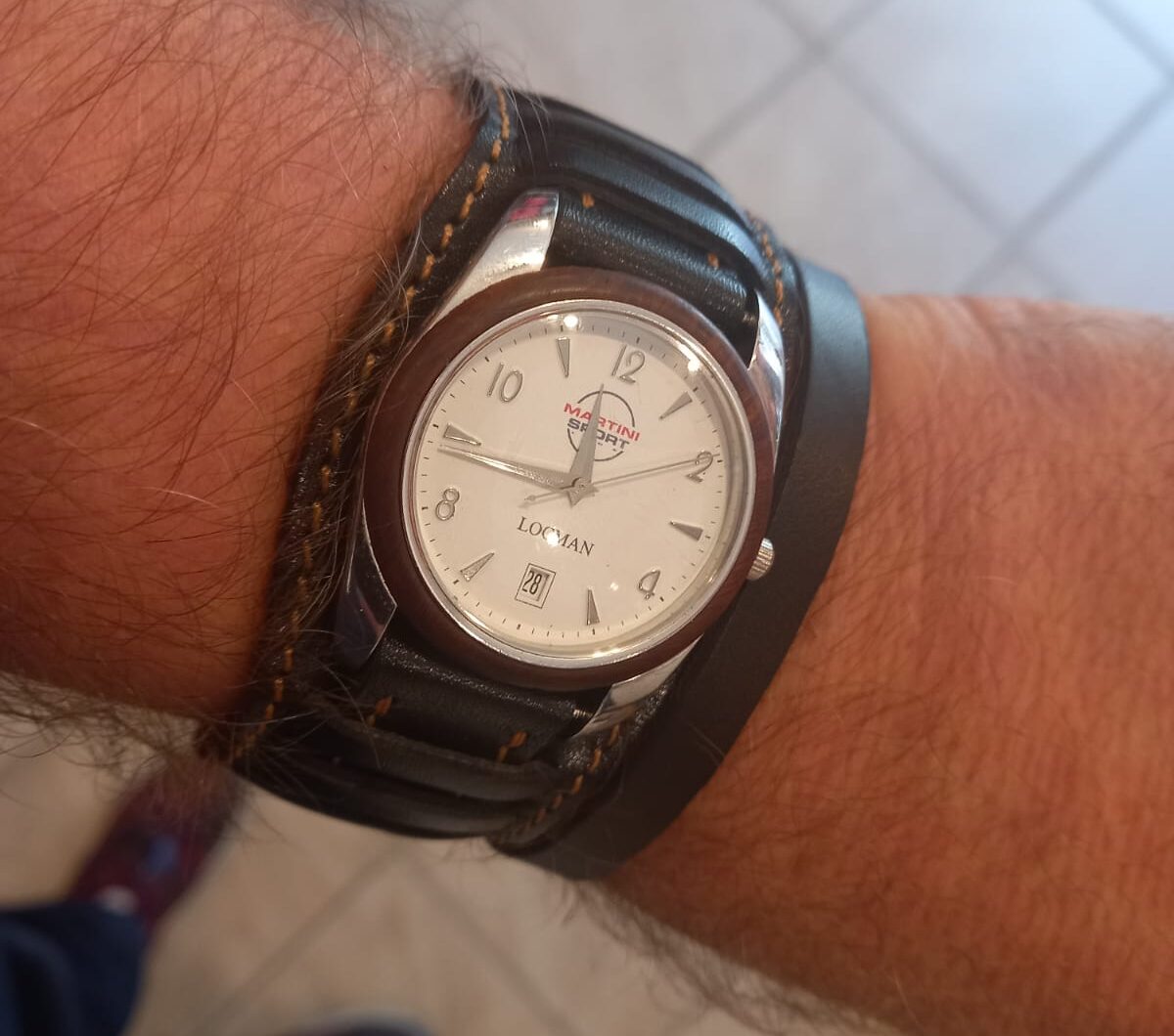 Curea ceas militară navy reglabilă din piele naturală - imagine 9