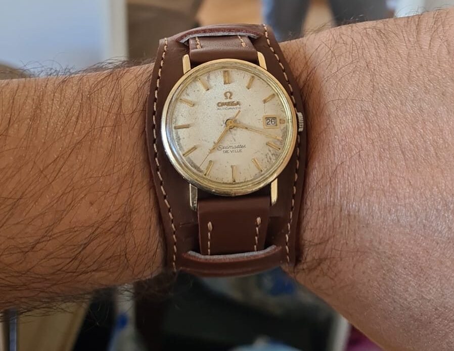 Curea ceas militară navy reglabilă din piele naturală - imagine 4