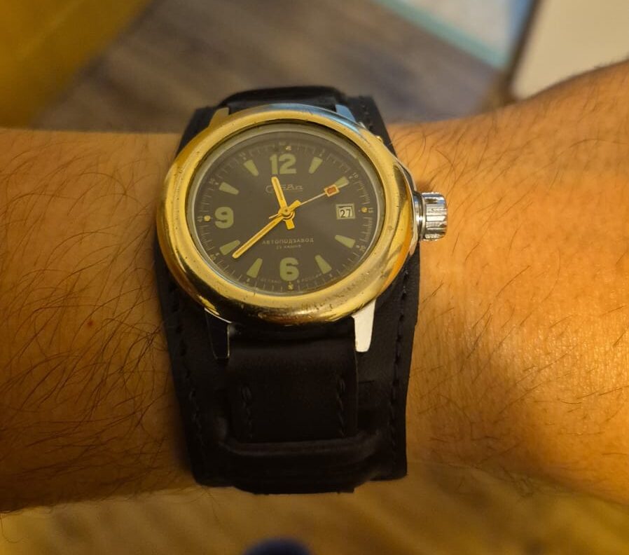 Curea ceas militară navy reglabilă din piele naturală - imagine 6